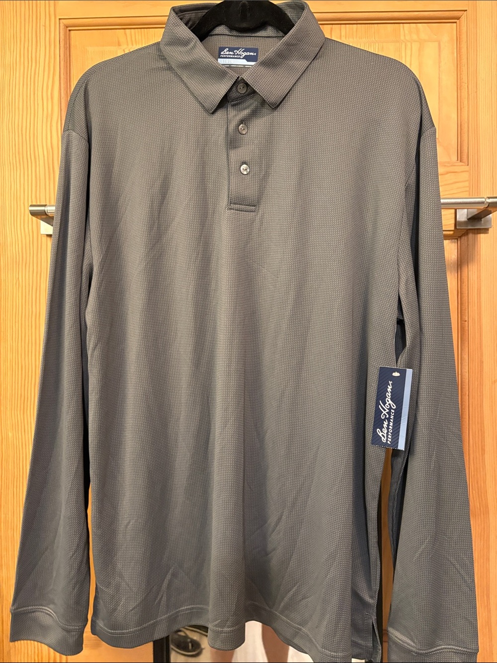 Lightweight Long Sleeve Gray Performance Collar Shirt